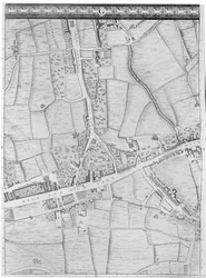 Karte von Mile End, London, 1746